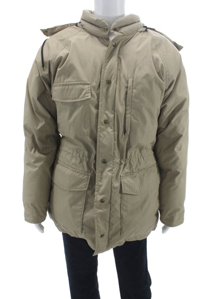 Eddie Bauer Unisex Adults Beige Parka Polyester Cotton Size XL