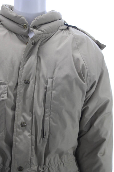 Eddie Bauer Unisex Adults Beige Parka Polyester Cotton Size XL