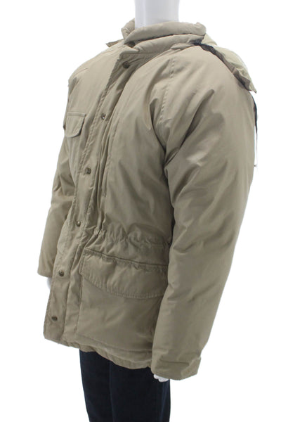Eddie Bauer Unisex Adults Beige Parka Polyester Cotton Size XL