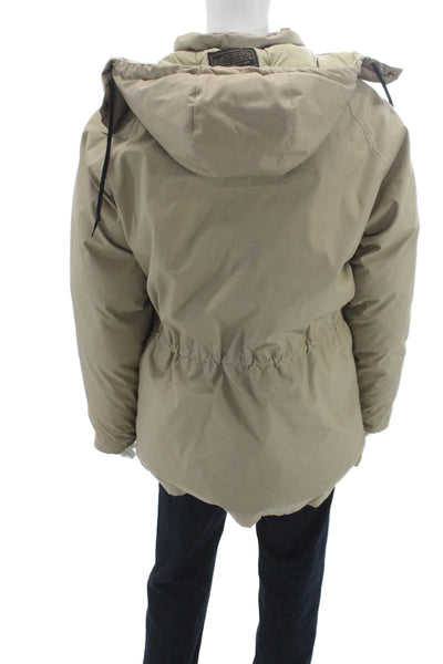 Eddie Bauer Unisex Adults Beige Parka Polyester Cotton Size XL
