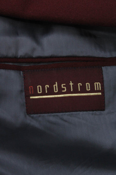 Nordstrom Mens Red Wool Blazer Button Solid Fall Size 44