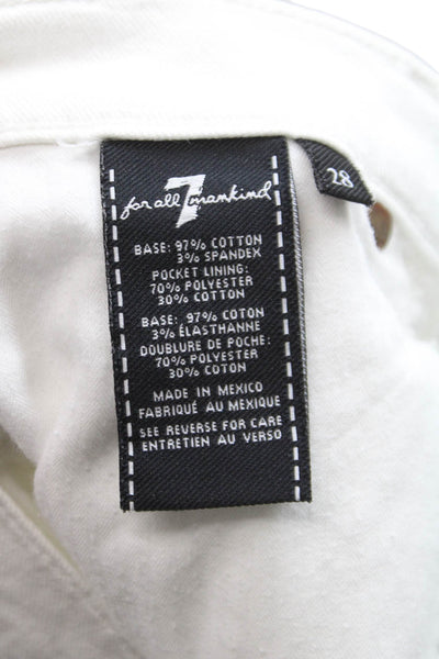 7 For All Mankind Women Cut-Off White Shorts Size 28