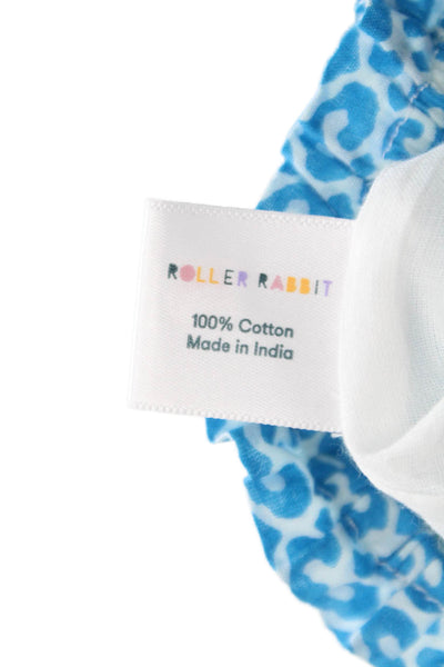 Roller Rabbit Women Mini Geometric Blue Cotton Skirt Size 2XS