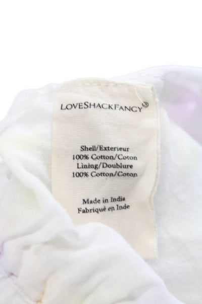 Love Shack Fancy Women Peasant Skirt Multicolor Cotton Short Size S