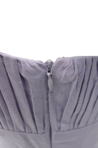 Maeve Anthropologie Womens Mini Linen Square Neck Purple Dress Size 2