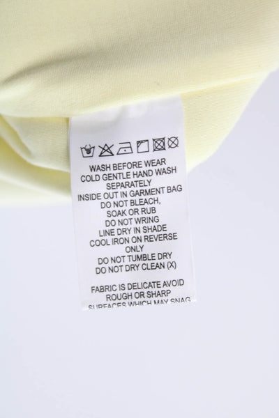 Meshki Women Mini Dress Yellow Mock Neck Sleeveless Above Knee Size XS