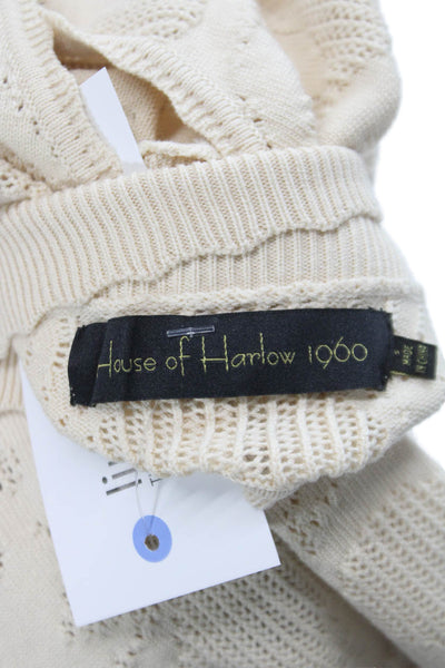House of Harlow 1960 Women Sweater Ivory Rayon Mock Neck Long Sleeve Size S