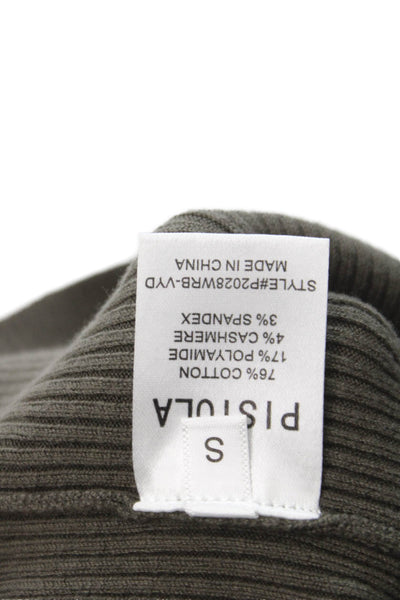 Pistola Womens Green Basic Sleeveless Tank Square Neck Cotton Cashmere Size S