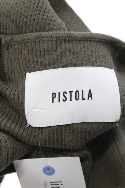 Pistola Womens Green Basic Sleeveless Tank Square Neck Cotton Cashmere Size S