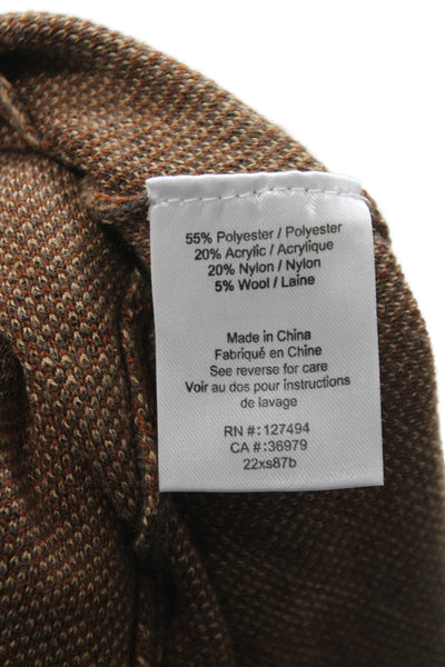 Heartloom Womens Cropped Halter Tank Brown Geometric Long Sleeve Button Size S