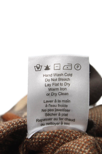 Heartloom Womens Cropped Halter Tank Brown Geometric Long Sleeve Button Size S