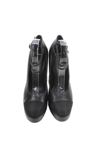 Steve Madden Womens Cap Toe Platform Block Heels Mary Janes Shoes Black Size 9M