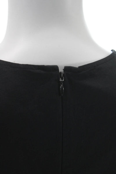 COS Women Shift Dress Sleeveless Black Round Neck Zip Short Size 8