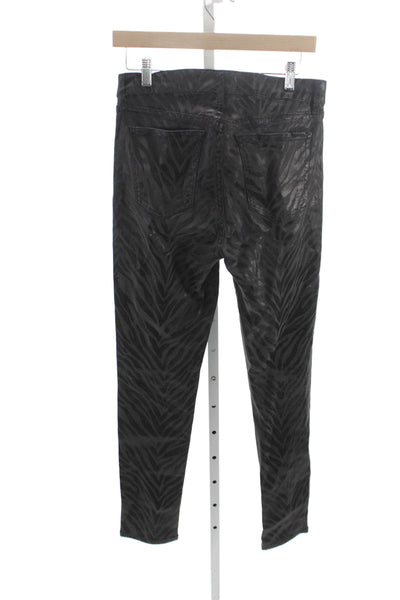 Joes Women Skinny Jeans Black Animal Print Cotton Blend Size 30