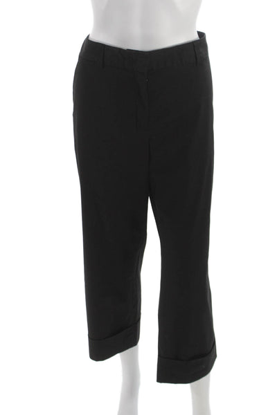 Jil Sander Womens Capri Pants Black Cotton Zip Size 40