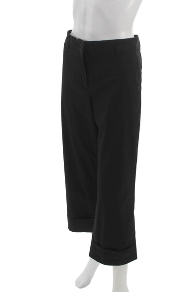 Jil Sander Womens Capri Pants Black Cotton Zip Size 40