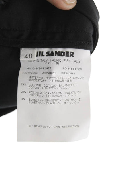 Jil Sander Womens Capri Pants Black Cotton Zip Size 40