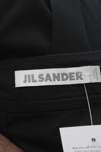 Jil Sander Womens Capri Pants Black Cotton Zip Size 40