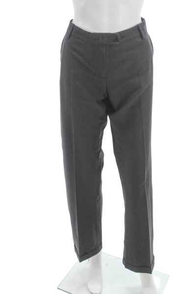 Ann Demeulemeester Womens Dress Pants Gray Button Polyester Blend Size 44