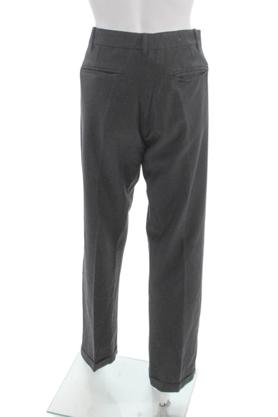 Ann Demeulemeester Womens Dress Pants Gray Button Polyester Blend Size 44