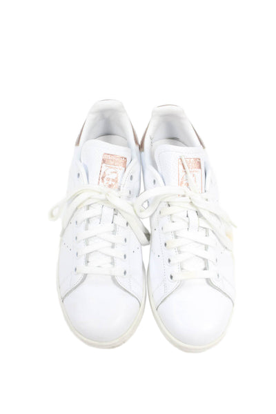 Adidas Womens Leather Stan Smith Low Top Sneakers Shoes White Size 7.5