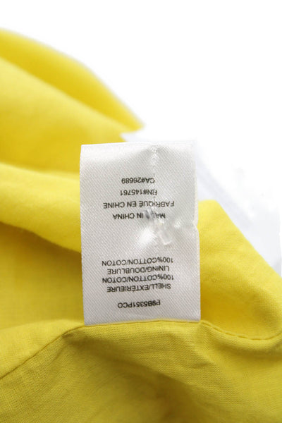Parker Womens A-Line Floral Cotton Skirt Yellow Knee Length Zip Size 4