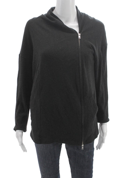 Kal Rieman Women Cardigan Black Mock Neck Long Sleeve Acrylic Size XS