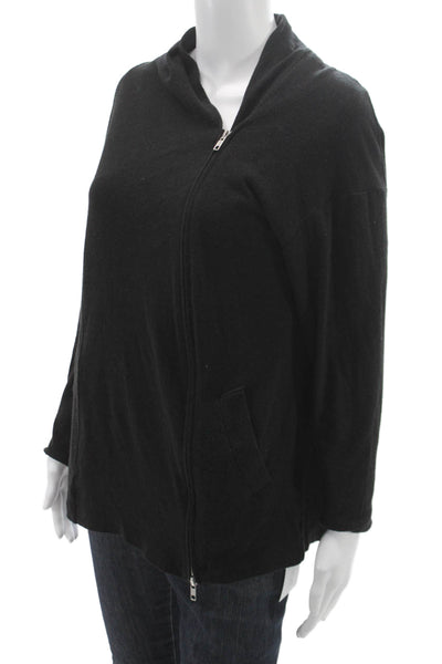 Kal Rieman Women Cardigan Black Mock Neck Long Sleeve Acrylic Size XS