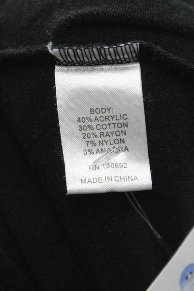 Kal Rieman Women Cardigan Black Mock Neck Long Sleeve Acrylic Size XS