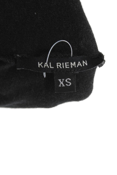 Kal Rieman Women Cardigan Black Mock Neck Long Sleeve Acrylic Size XS