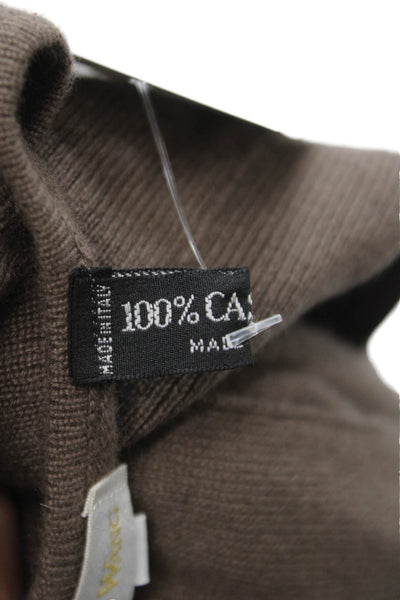 Vera Wang Women Brown Cashmere Cardigan Long Sleeve Round Neck Size L
