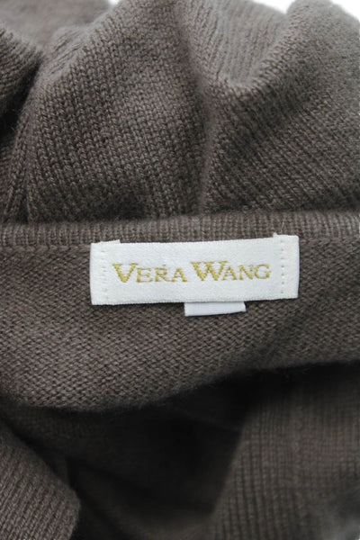 Vera Wang Women Brown Cashmere Cardigan Long Sleeve Round Neck Size L