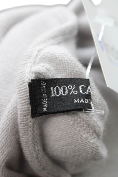 Vera Wang Women Cardigan Sweater Cashmere Gray Round Neck Long Sleeve Size M
