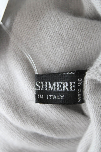 Vera Wang Women Cardigan Sweater Cashmere Gray Round Neck Long Sleeve Size M