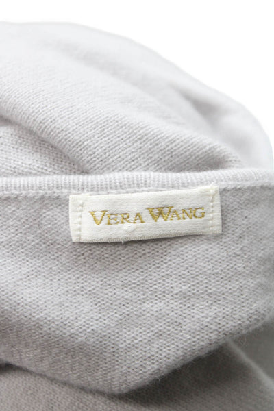 Vera Wang Women Cardigan Sweater Cashmere Gray Round Neck Long Sleeve Size M
