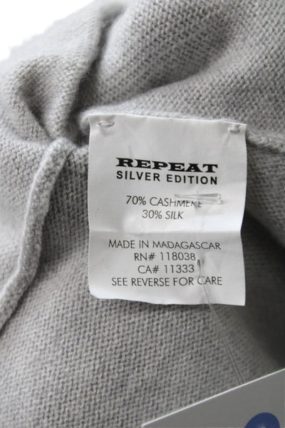 Repeat Womens Cashmere Gray Collared Cardigan Long Sleeve Size XS