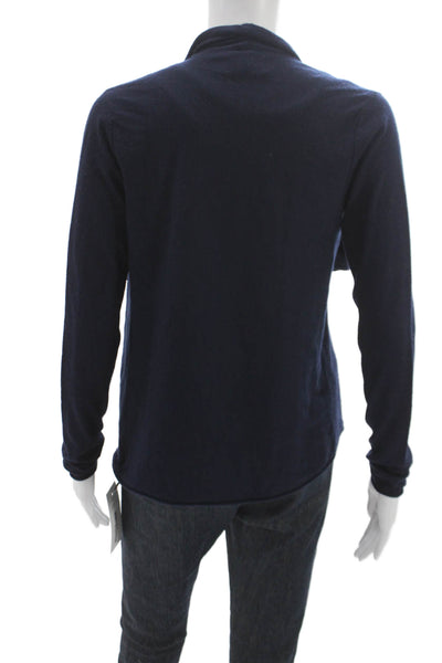 Ralph Lauren Black Label Women Blue Cashmere Silk Cardigan Long Sleeve Size M
