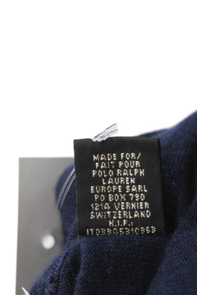 Ralph Lauren Black Label Women Blue Cashmere Silk Cardigan Long Sleeve Size M