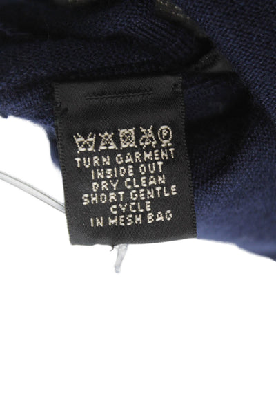 Ralph Lauren Black Label Women Blue Cashmere Silk Cardigan Long Sleeve Size M