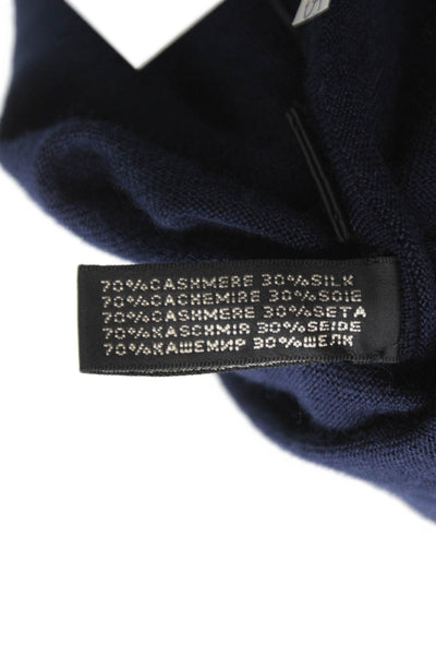 Ralph Lauren Black Label Women Blue Cashmere Silk Cardigan Long Sleeve Size M