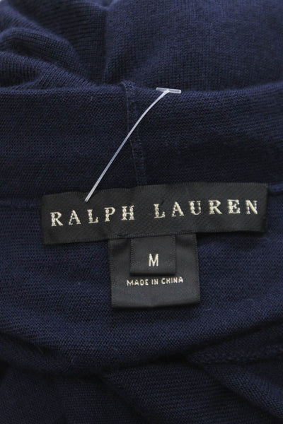 Ralph Lauren Black Label Women Blue Cashmere Silk Cardigan Long Sleeve Size M