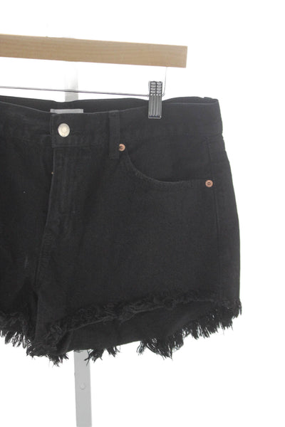 Pistola Womens Black Cut-Off Cotton Shorts Size 28