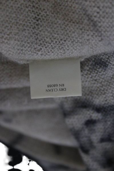 Tse Womens Cashmere Floral Tank Round Neck Sleeveless Beige Size M