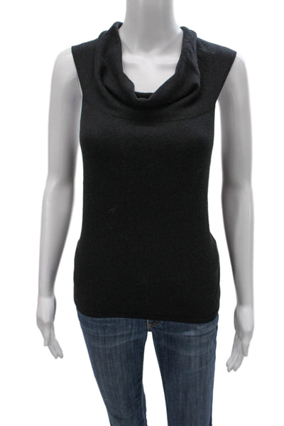 Bergdorf Goodman Women Cashmere Cowl Neck Sleeveless Pullover Black Size S