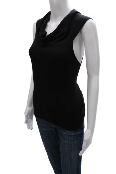 Bergdorf Goodman Women Cashmere Cowl Neck Sleeveless Pullover Black Size S