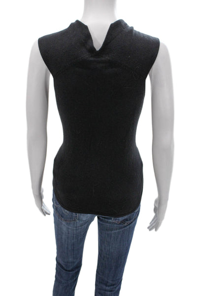 Bergdorf Goodman Women Cashmere Cowl Neck Sleeveless Pullover Black Size S
