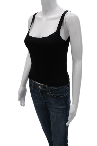 Escada Womens Black Sleeveless Scoop Neck Basic Tank Viscose Cotton Size 36