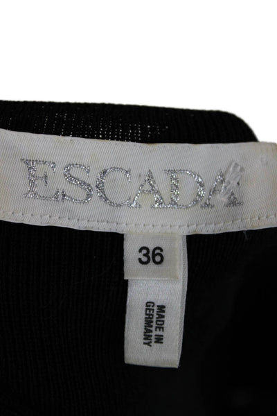 Escada Womens Black Sleeveless Scoop Neck Basic Tank Viscose Cotton Size 36