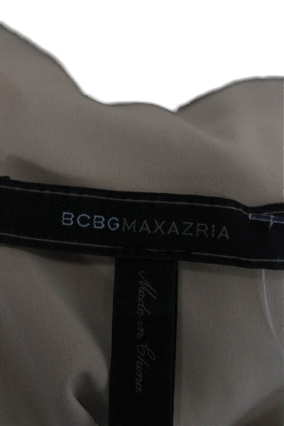 BCBGMAXAZRIA Women Mini Lace Halter Dress Beige Sleeveless Zip Size 4