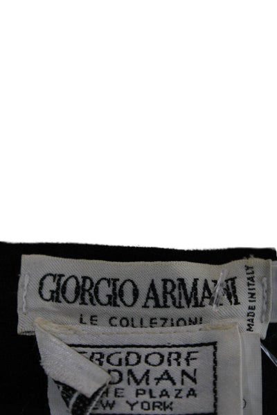 Giorgio Armani Women Straight Pencil Wool Skirt Gray Short Button Size 46